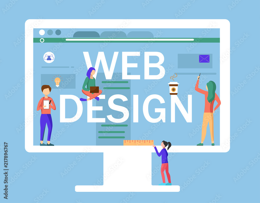 Web design. Creating new product, coding. Flat style. Web design. Creating new product, coding. Flat style.