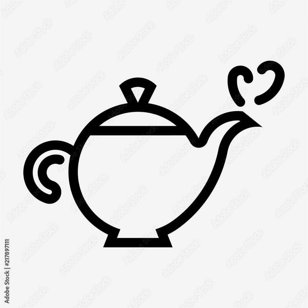 Obraz premium Outline hot tea pixel perfect vector icon