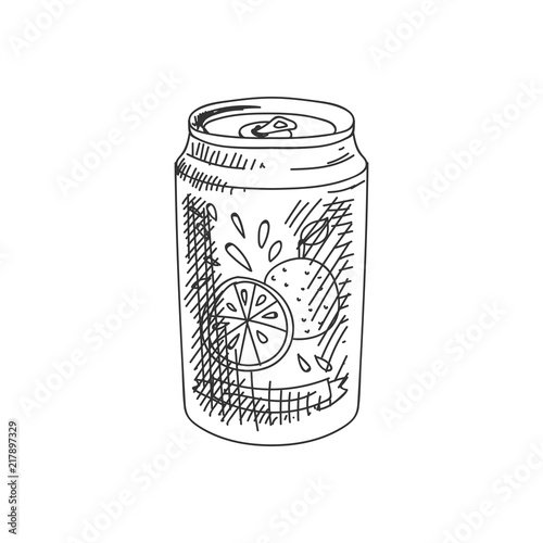 vector hand drawn orange drink with soda Illustration