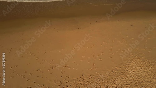 4K Aerial View Cinematic Shot Of People At The Beach In Gibraltar