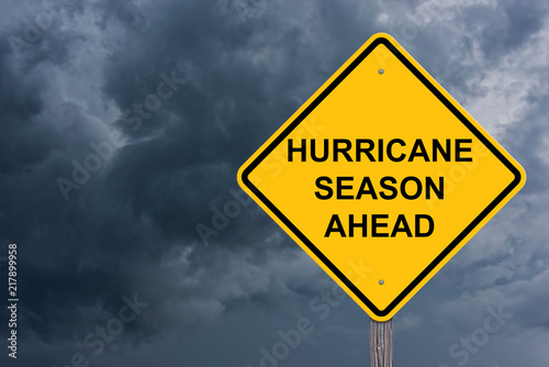 Fototapeta Hurricane Season Ahead Caution Sign