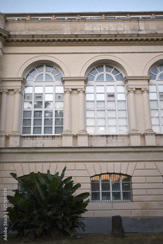 Naples, Italy - July 23, 2018 : 'Stazione Zoologica' building at Villa Comunale