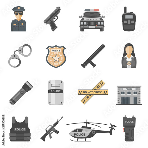 Police Equipment Icons