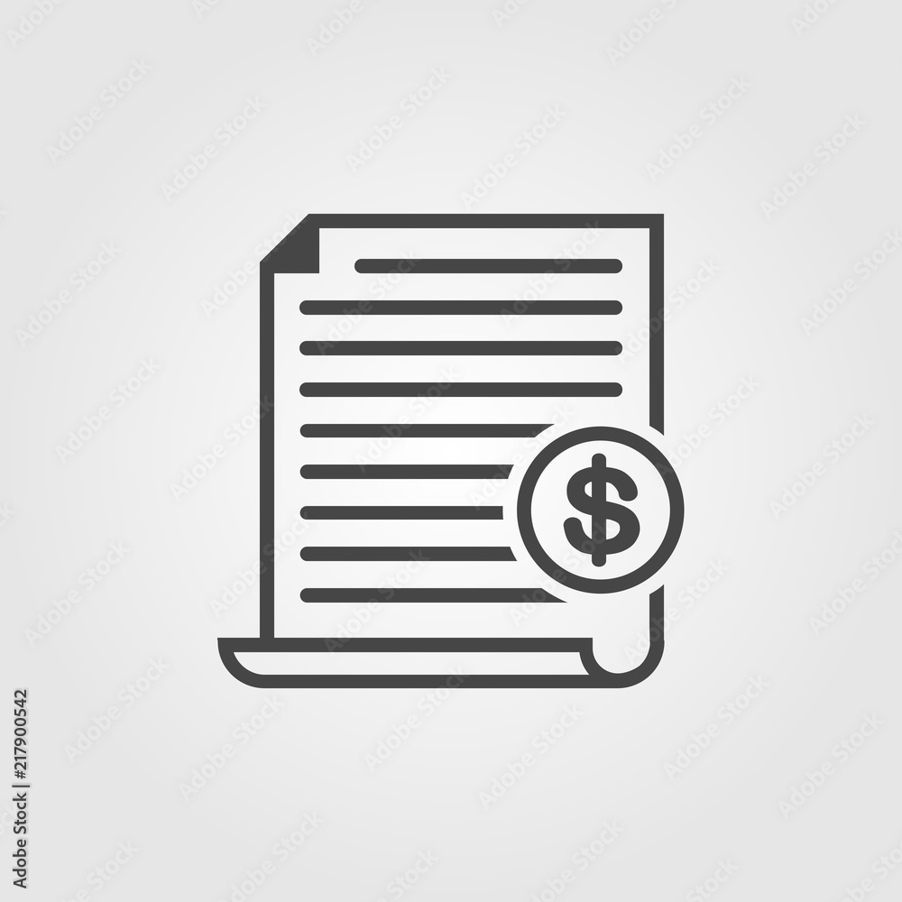 Invoice line icon flat style isolated on background. Invoice line sign symbol for web site and app design. Invoice line icon flat style isolated on background. Invoice line sign symbol for web site and app design.