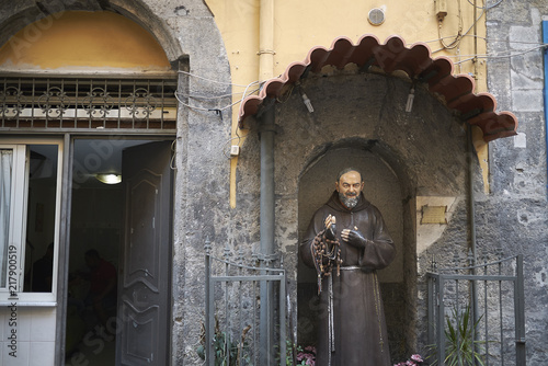 Naples, Italy - July 24, 2018 : Votive kiosk in the street