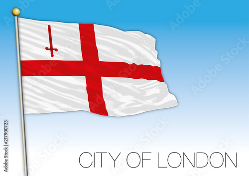 City of London flag, United Kingdom, vector illustration