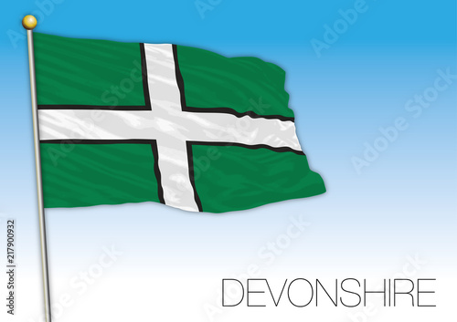 Devonshire flag, United Kingdom, vector illustration