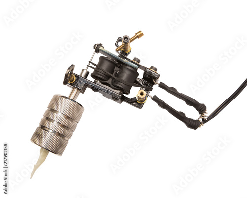 tattoo machine equipment is ready to work isolated on the white background