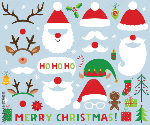 Christmas set (Santa Claus and deer photo booth props and decoration)