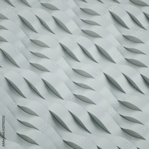 abstract white waves background 3d illustration 3d rendering.	