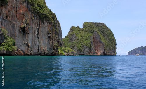 The tropical islands of Phi Phi in the Indian Ocean. Andamanscon sea. Thailand.