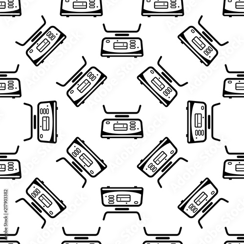 Kitchen Weight Scale Icon Seamless Pattern