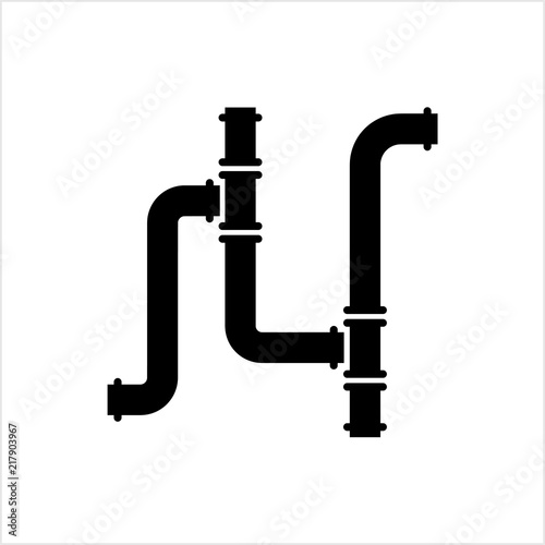 Pipe Icon, Pipe Fitting Icon, Water, Gas, Oil Pipeline, Plumbing Work
