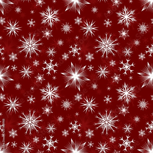 A seamless red background with snowflakes.