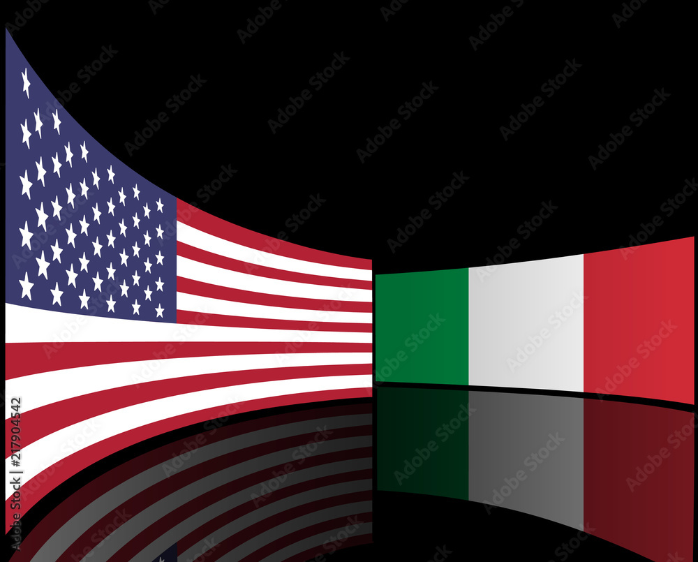 USA and Italy flags concept