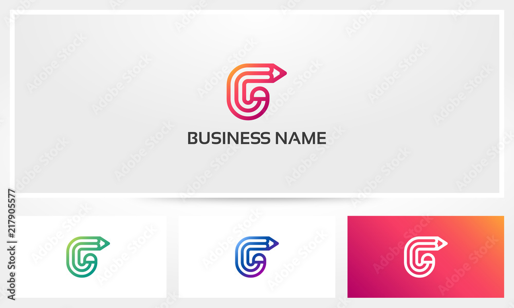G Letter Pencil Alphabet Logo G Letter Pencil Alphabet Logo