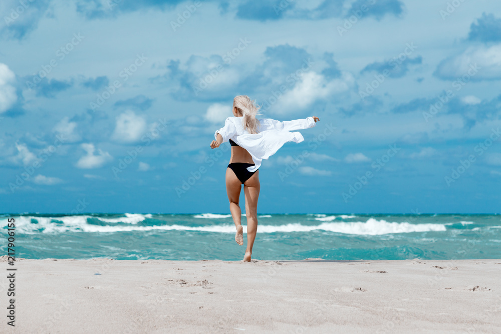 girl on the sea beach