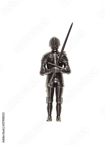 ancient medieval knight on a white background