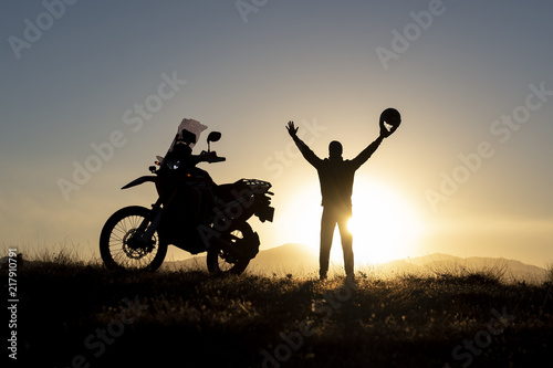 motorbike travel and sunrise time