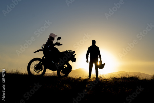 sunrise motorbike journey and happy morning