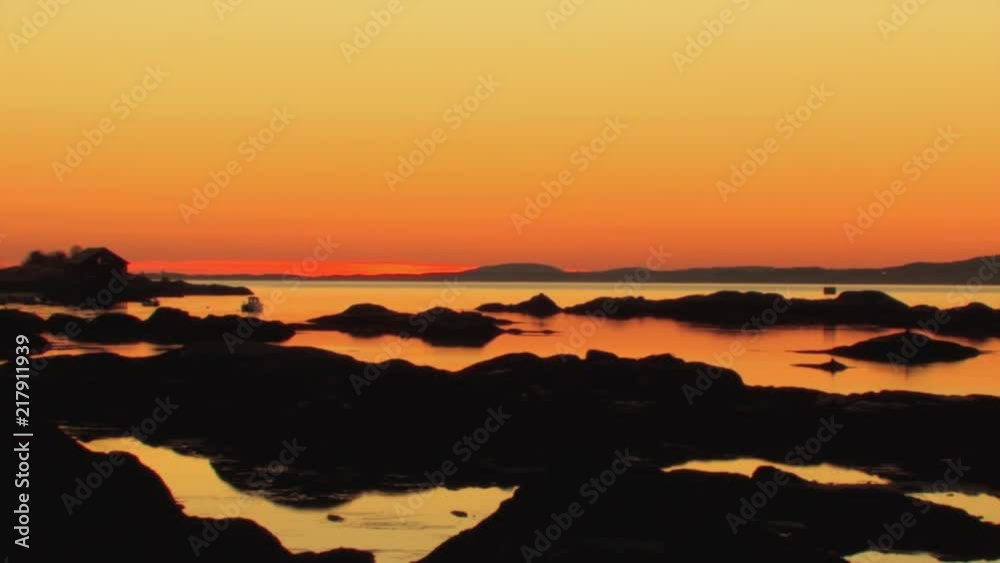 Areas Of The Coast With A Beautiful Orange Sunset Light Areas Of The Coast With A Beautiful Orange Sunset Light