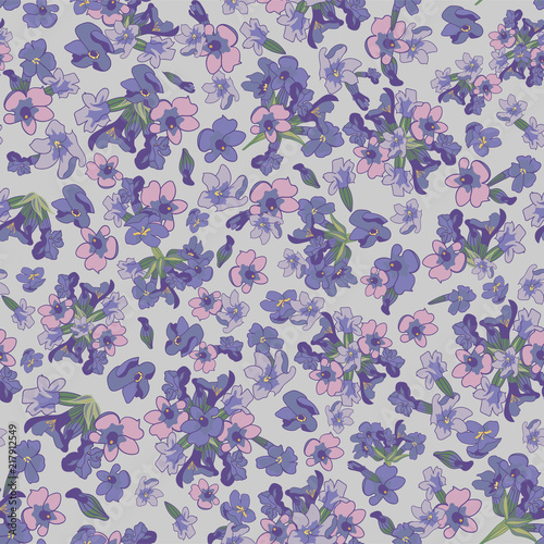 Modern watercolor style seamless pattern with lavender, texture background. Botanical illustration.