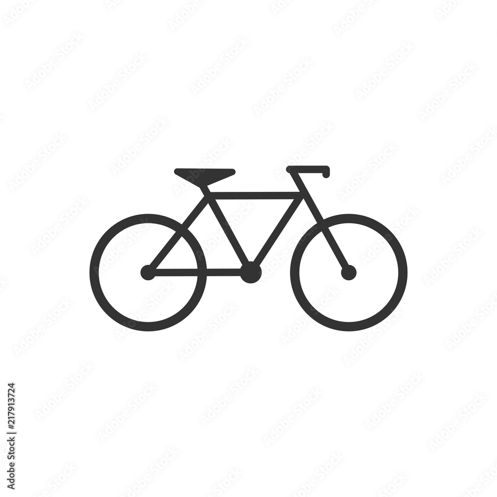 Bicycle icon. Vector illustration, flat design.