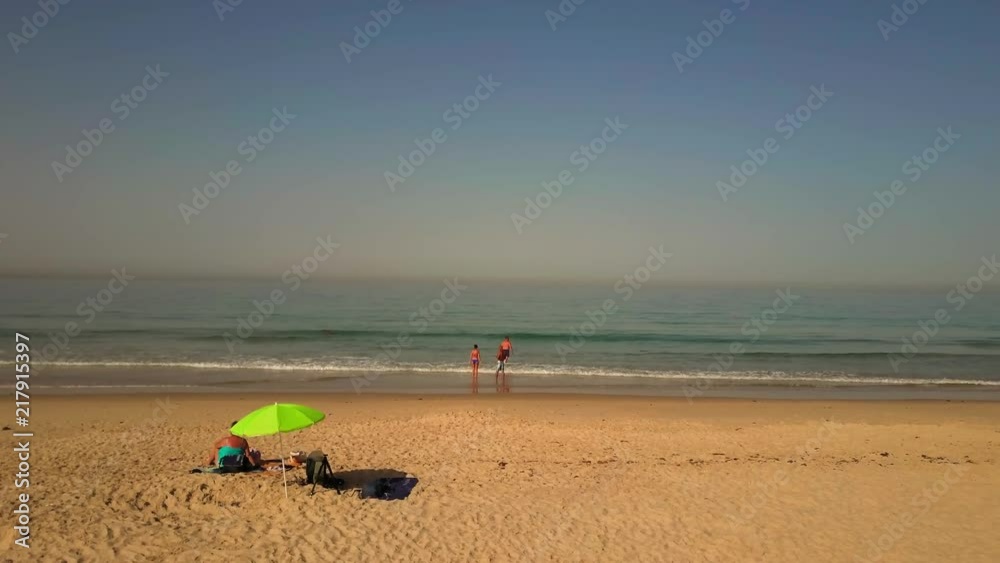 4K Aerial View Shot Of People At The Beach In Gibraltar 4K Aerial View Shot Of People At The Beach In Gibraltar