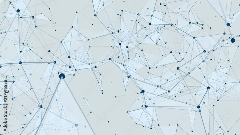 Blinking triangles. Blue triangles.Plexus abstract network white technology science background loop Blinking triangles. Blue triangles.Plexus abstract network white technology science background loop