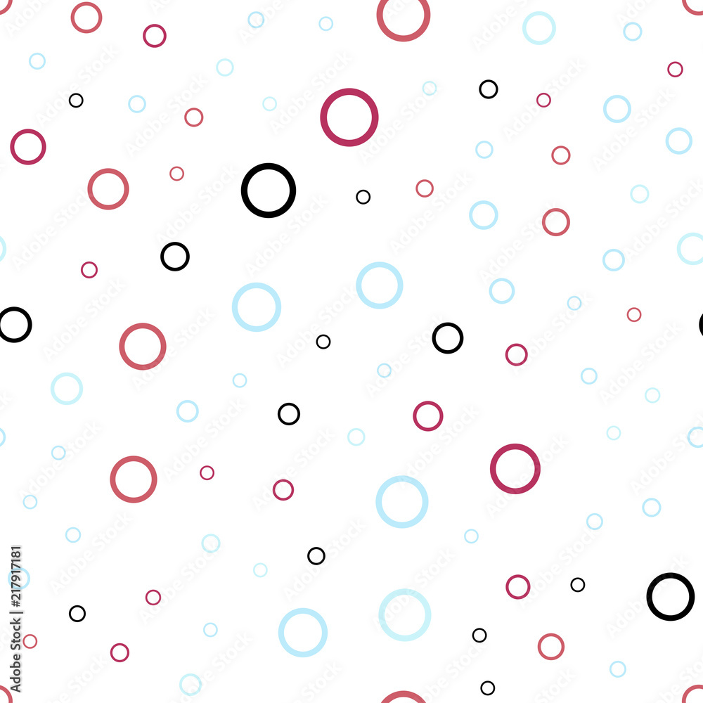 Light Blue, Red vector seamless layout with circle shapes.
