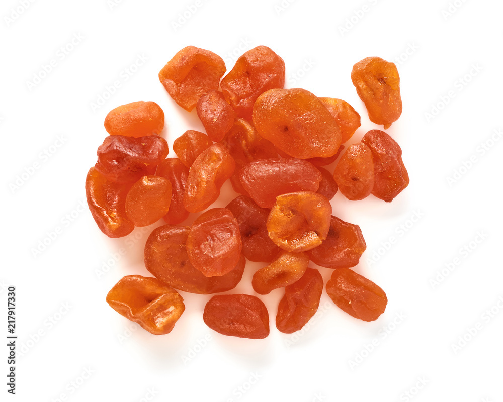 Dried orange kumquat isolated on white background. Top view. Dried orange kumquat isolated on white background. Top view.