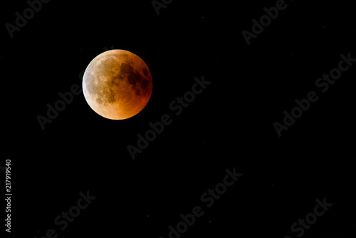 Bloody moon full eclipse 2018 isolated