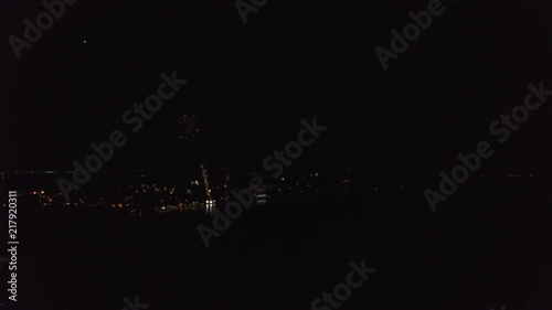 Amazing HD drone video of fireworks edited backwards