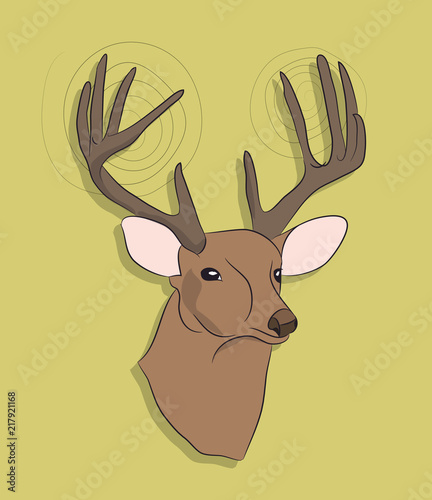 portrait of a deer on a colored background