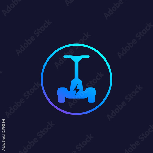 electric self-balancing scooter vector icon