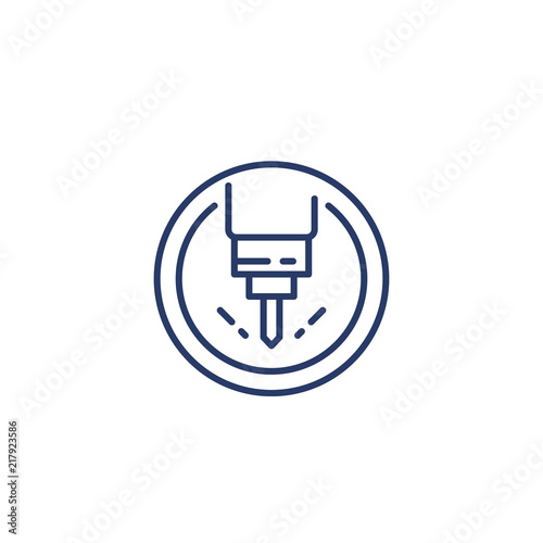 milling machine line icon, vector