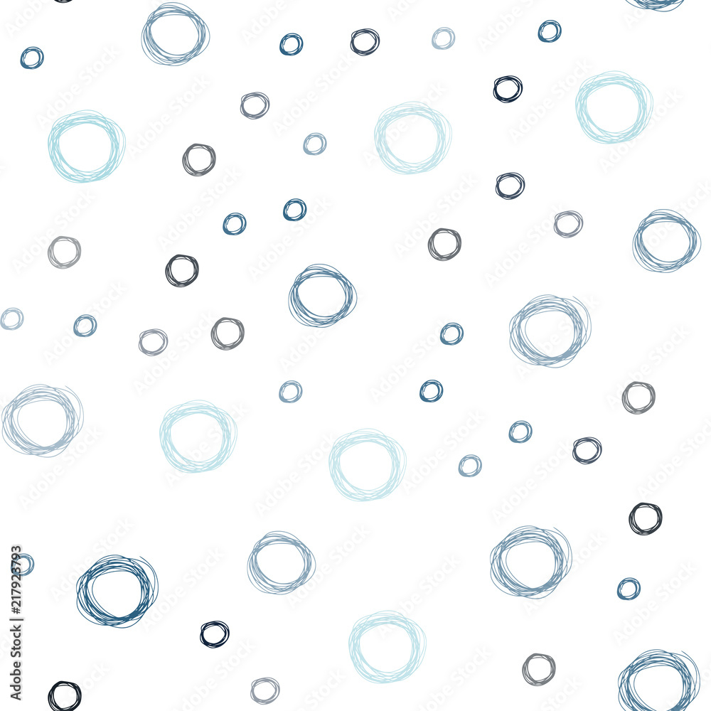 Dark BLUE vector seamless layout with circle shapes.