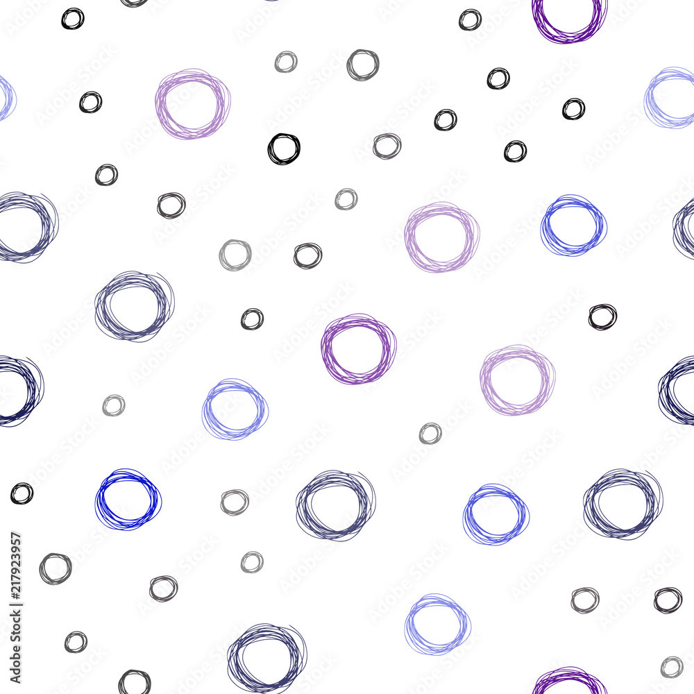 Dark Pink, Blue vector seamless template with circles.