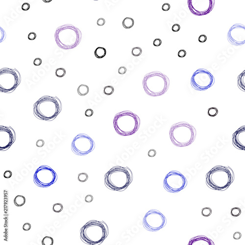 Dark Pink, Blue vector seamless template with circles.