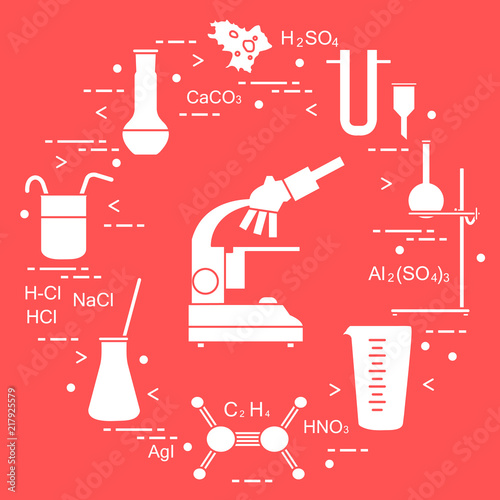 Chemistry scientific, education elements.