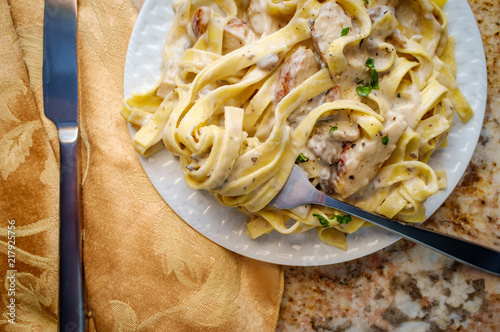 Wall Mural Fettuccine Alfredo Grilled Chicken
