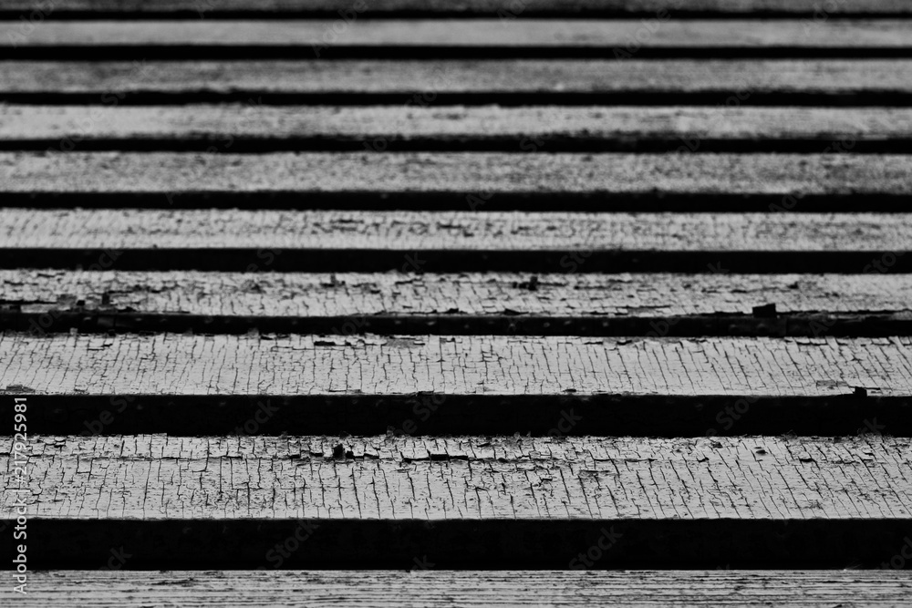 Black and white peeling boards, soft focus Black and white peeling boards, soft focus