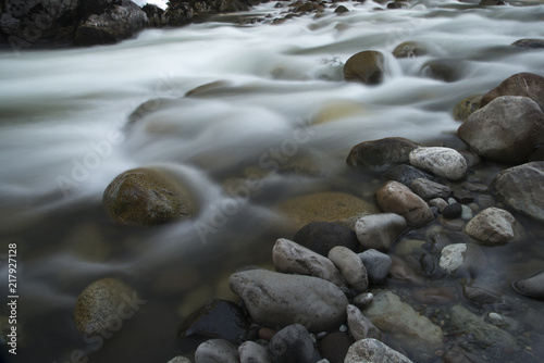 Stream flowing through rocks, Whistler, British Columbia, Canada