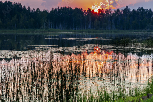 The last rays of the setting sun