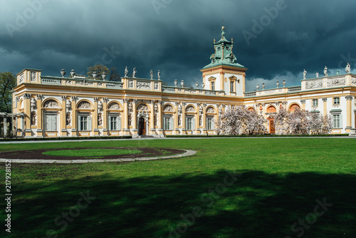 Old antique palace Wilanow in Warsaw photo