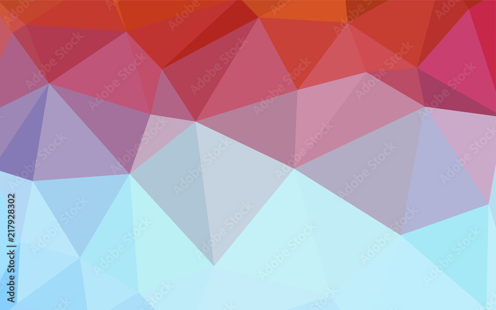 Fototapeta premium Light Blue, Red vector polygonal background.
