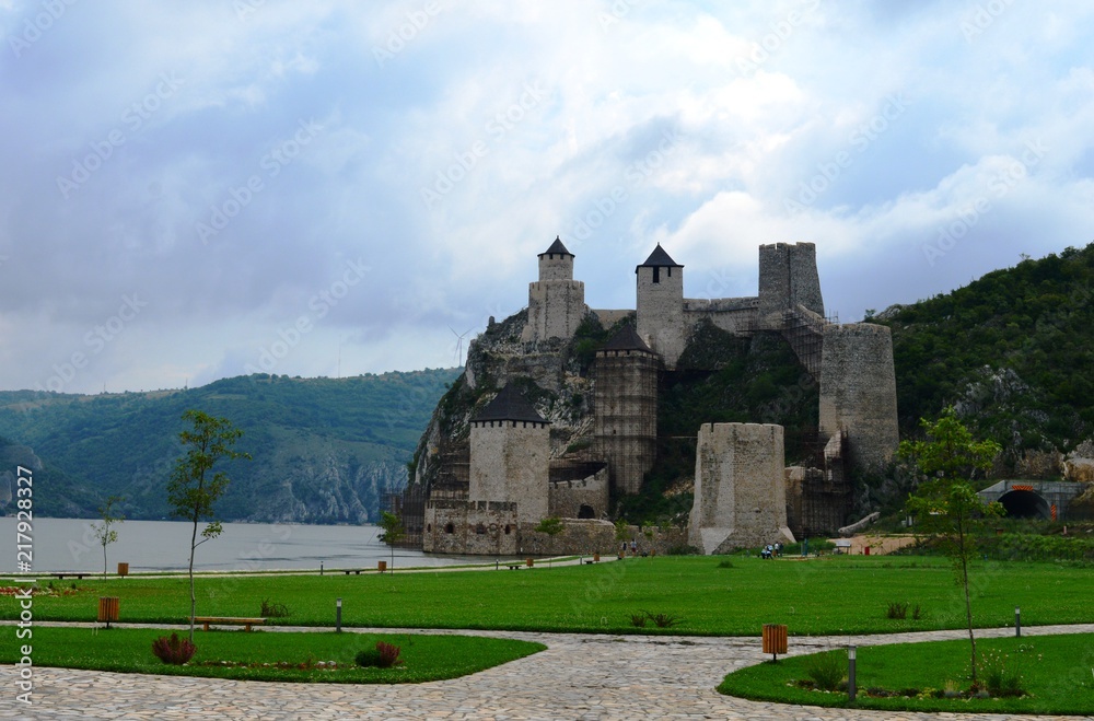 an old fortress near the lake
an old fortress near the lake