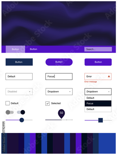 Dark BLUE vector wireframe kit with abstract circles.