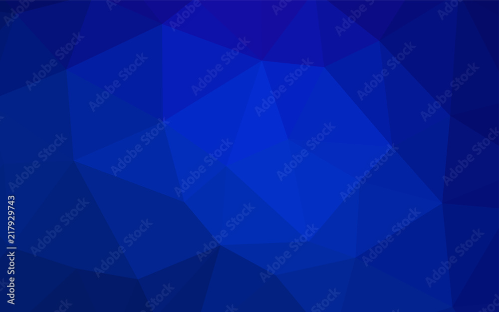 Fototapeta premium Dark BLUE vector gradient triangles pattern.