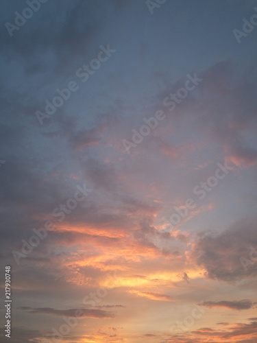 Sunset sky. Colourful sky view.